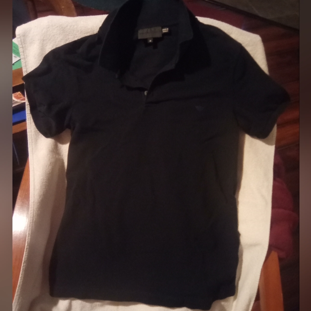 Armani Mens Polo Black Medium